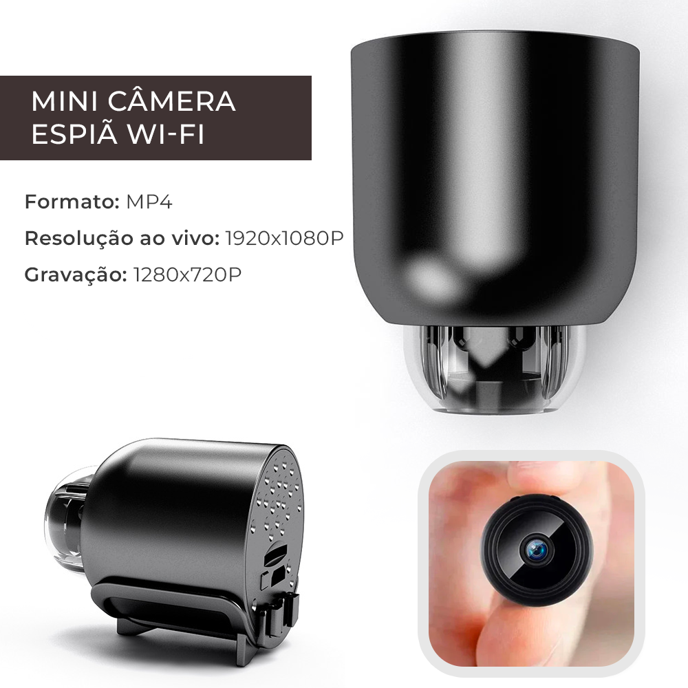 Mini Câmera Wifi Sem Fio 1080P HD